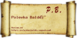 Polevka Baldó névjegykártya